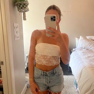 White Lace Crop Top with Elegant Style